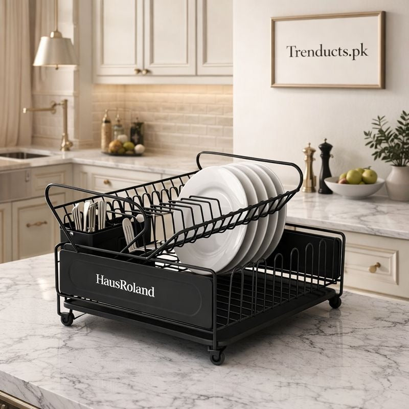 HausRoland Premium 2-Tier Dish Rack - Rust-Proof