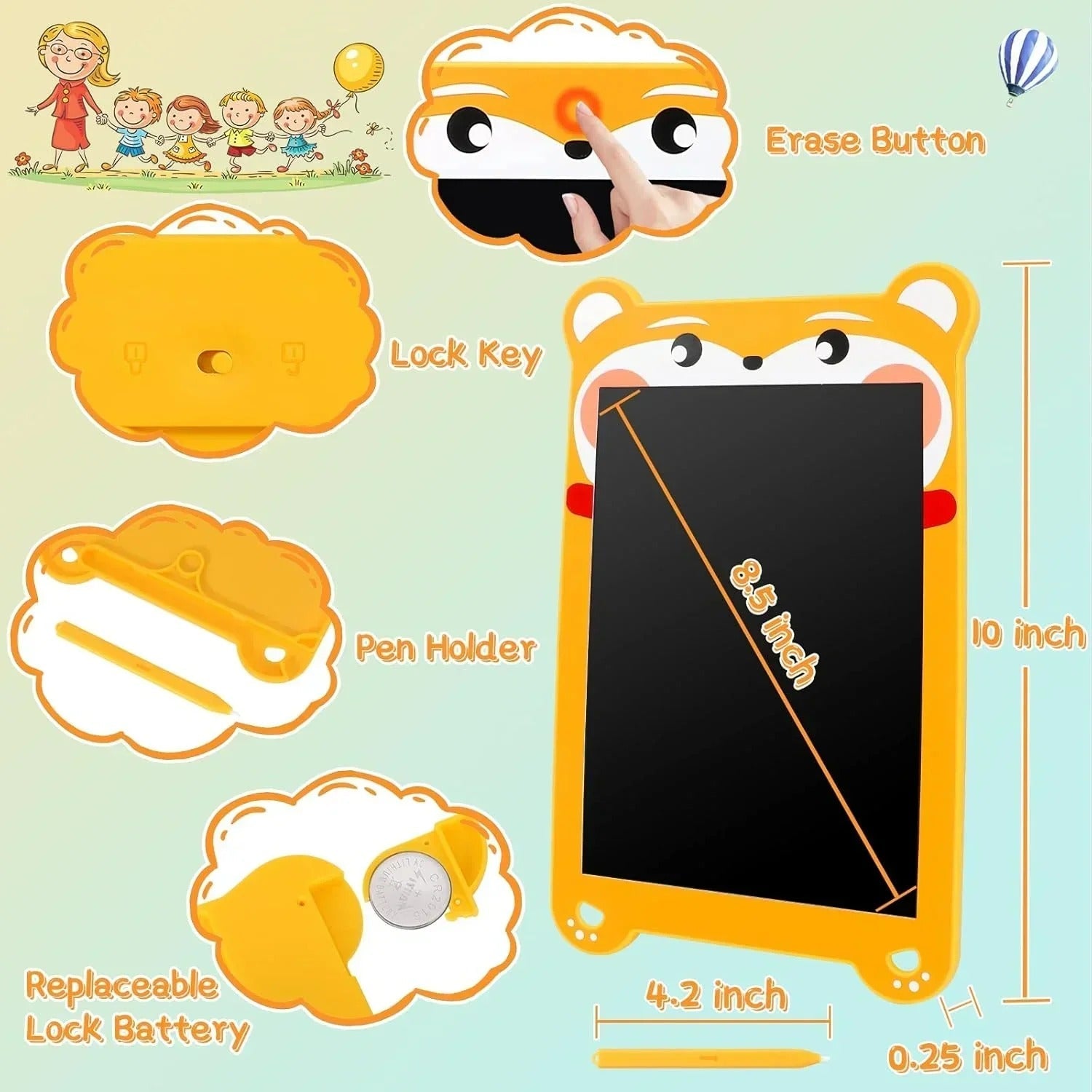 LCD Writing Tablet for Kids – Digital Drawing Pad
