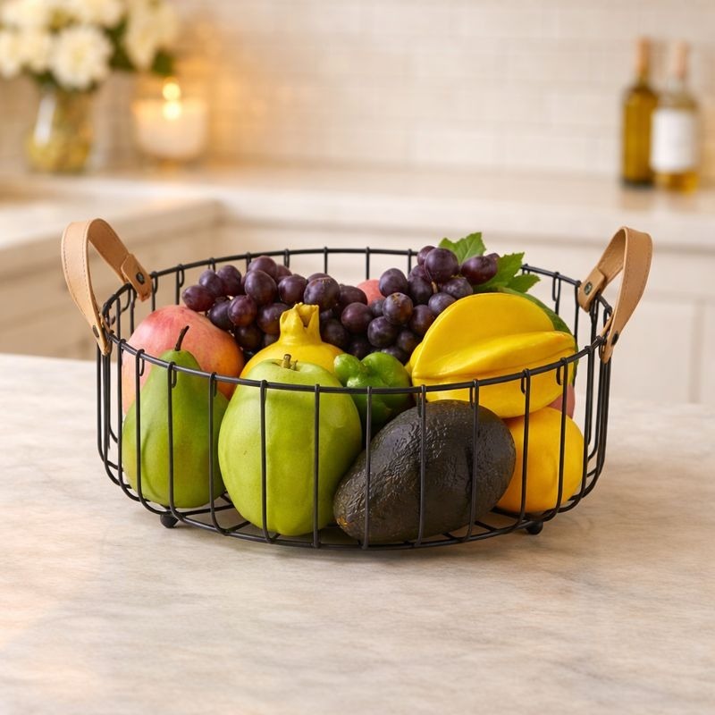 Binca Premium Round Fruit Basket – Modern Wire Decor