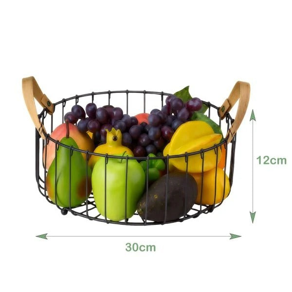 Binca Premium Round Fruit Basket – Modern Wire Decor