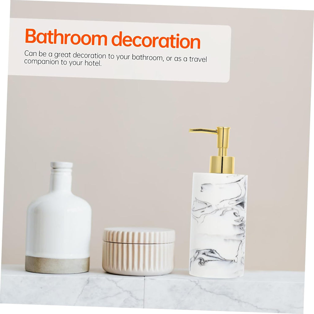 Luxury Marble Design Soap Dispenser – Elegant Resin Liquid Pump for Bathroom & Kitchen