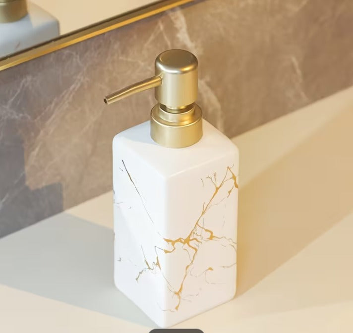 Square White Marble Soap Dispenser