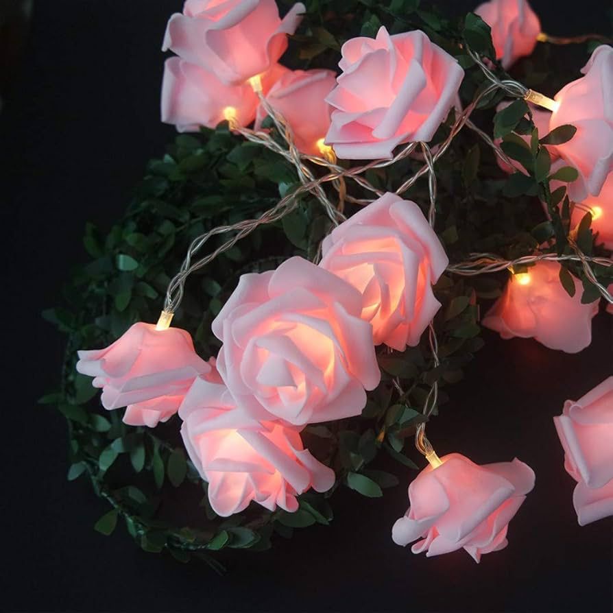 Rose Radiance PVC Flower String Lights - Romantic LED Lights