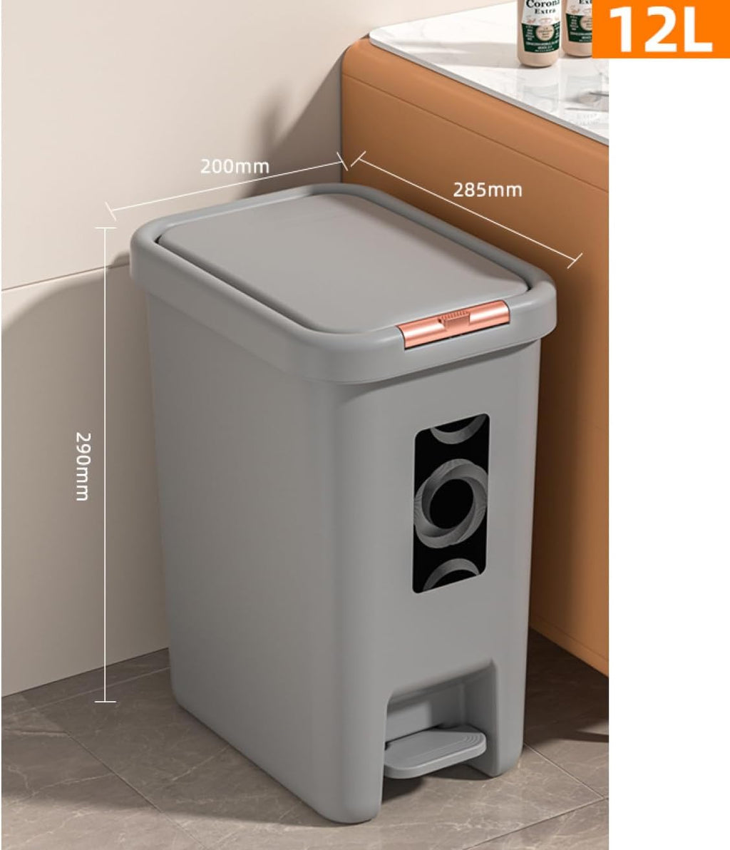 Modern Square Pedal Dustbin with Soft-Close Lid & Removable Inner Bucket