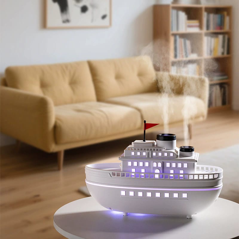 Ship Voyager Steam Flame Aroma Diffuser - LED Humidifier