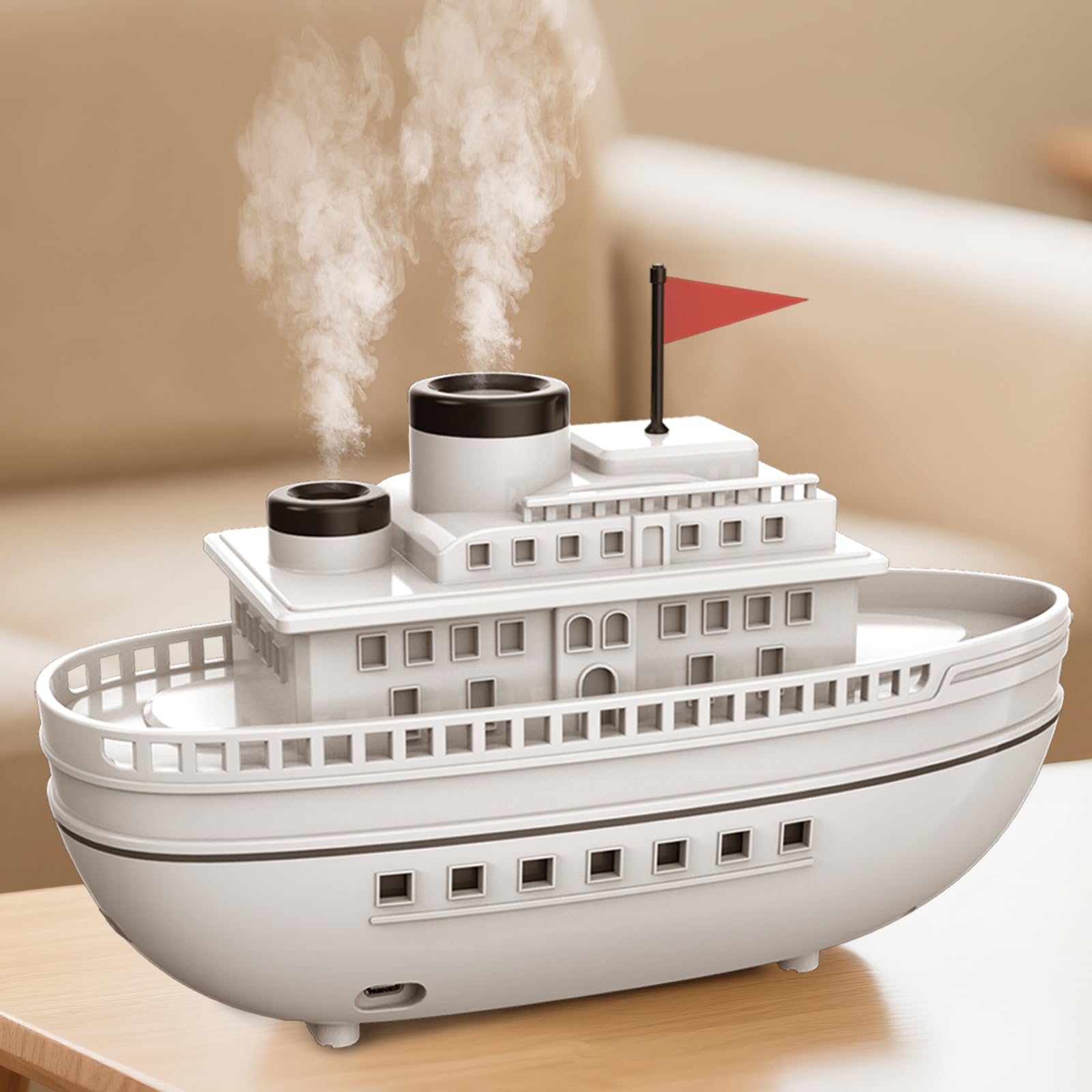 Ship Voyager Steam Flame Aroma Diffuser - LED Humidifier