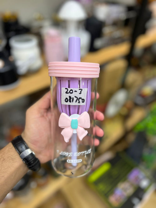 Aesthetic Sipper Glass Cup – Minimalist Tumbler with Straw