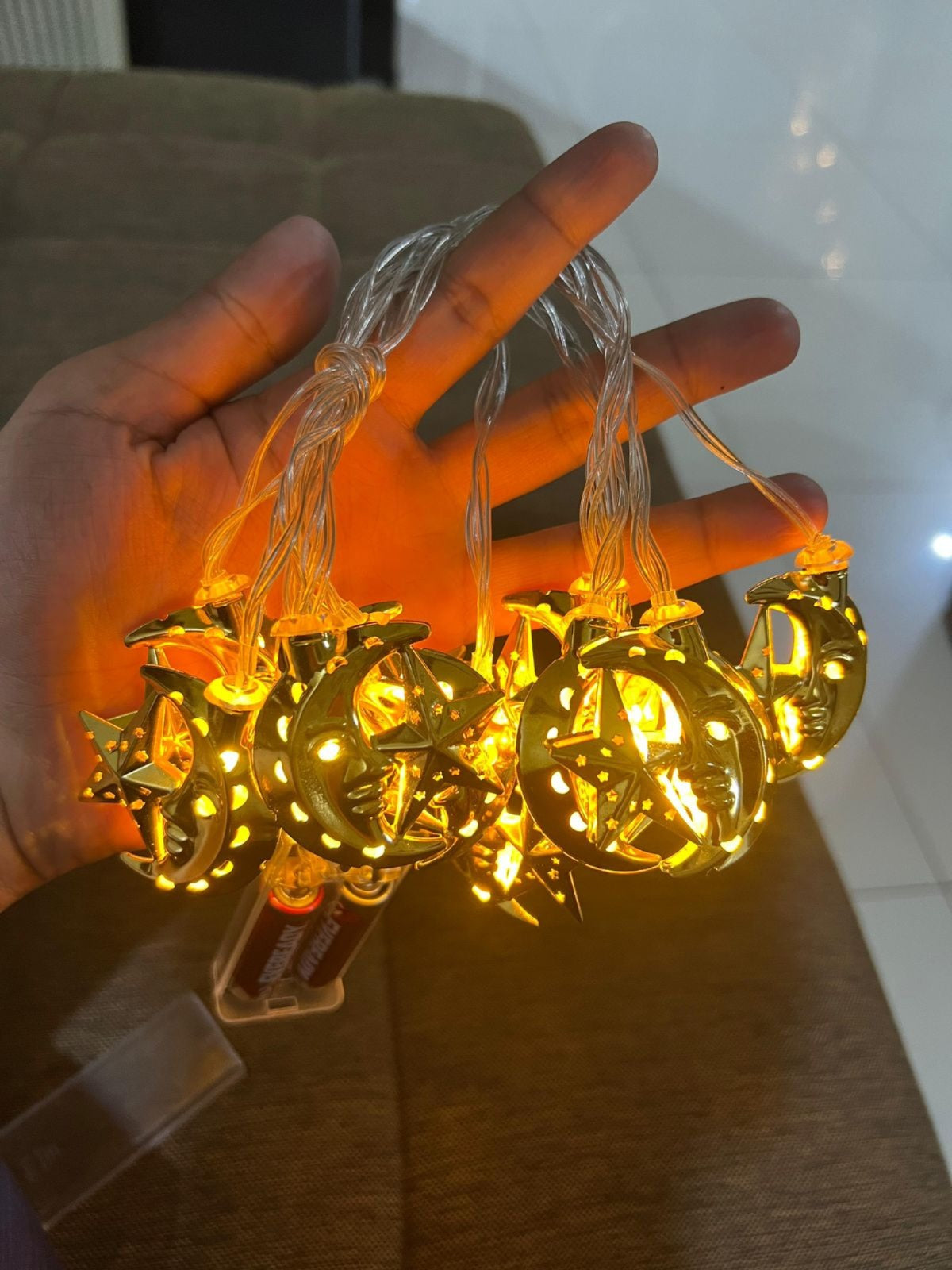 Premium Moon Shaped LED String Lights - Ramadan & Eid Festive Glow
