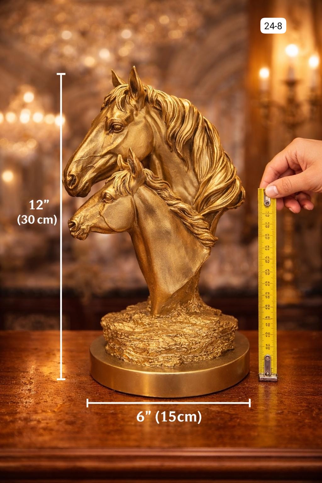 Royal Golden Horse Duo Bust Showpiece