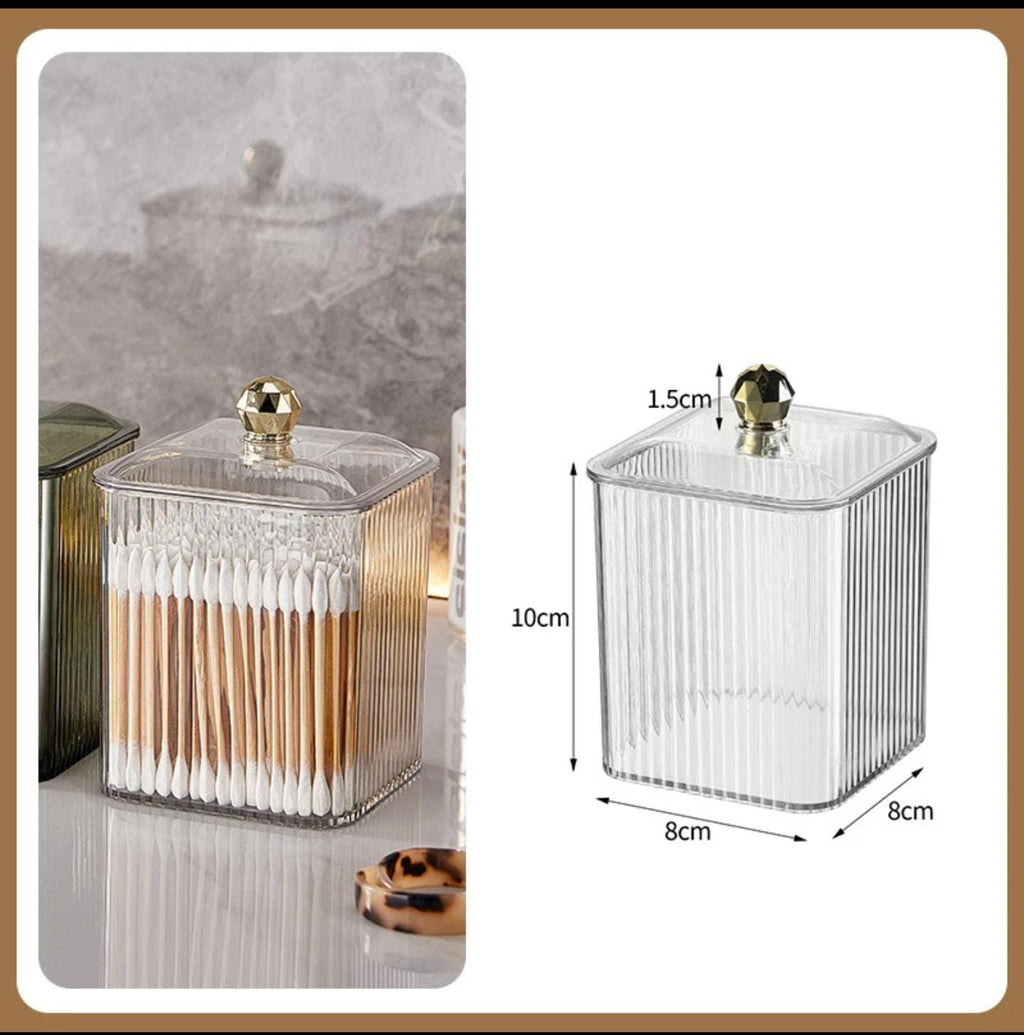 Luxury Transparent Lipstick & Makeup Cotton Swabs Holder (Random Colors)