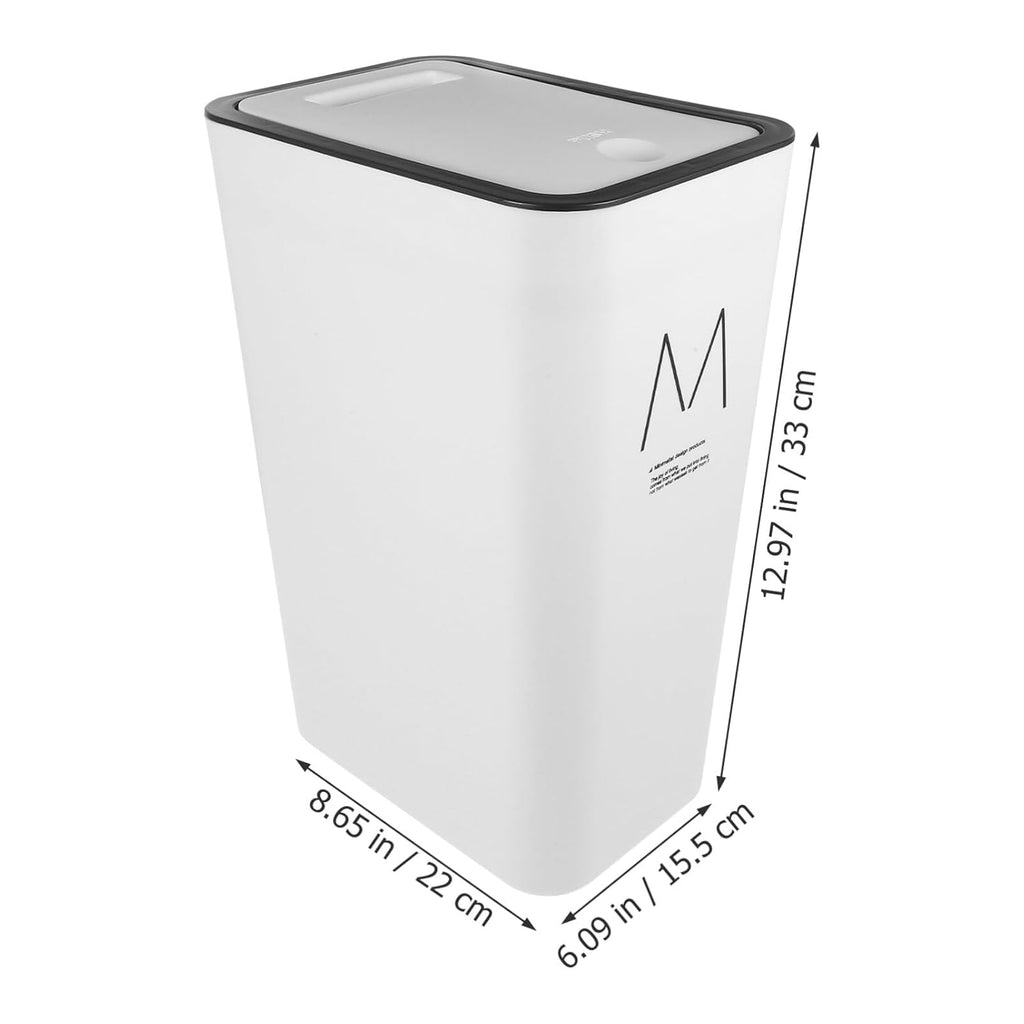 Ultra-Slim Plastic Rubbish Bin – Space-Saving Waste Basket with Secure Click