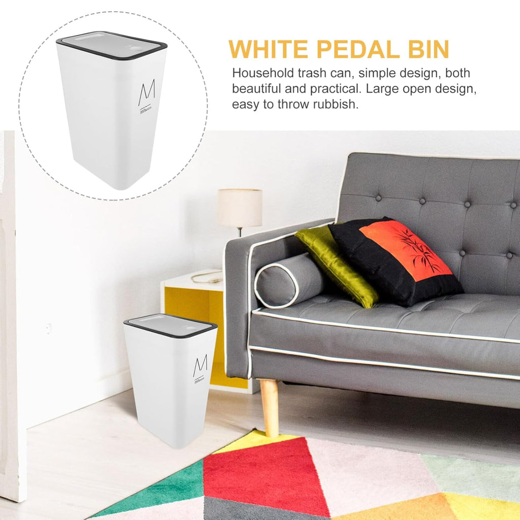 Ultra-Slim Plastic Rubbish Bin – Space-Saving Waste Basket with Secure Click