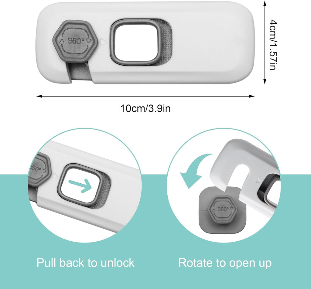 360° Rotatable Child Safety Locks for Fridge & Cabinets