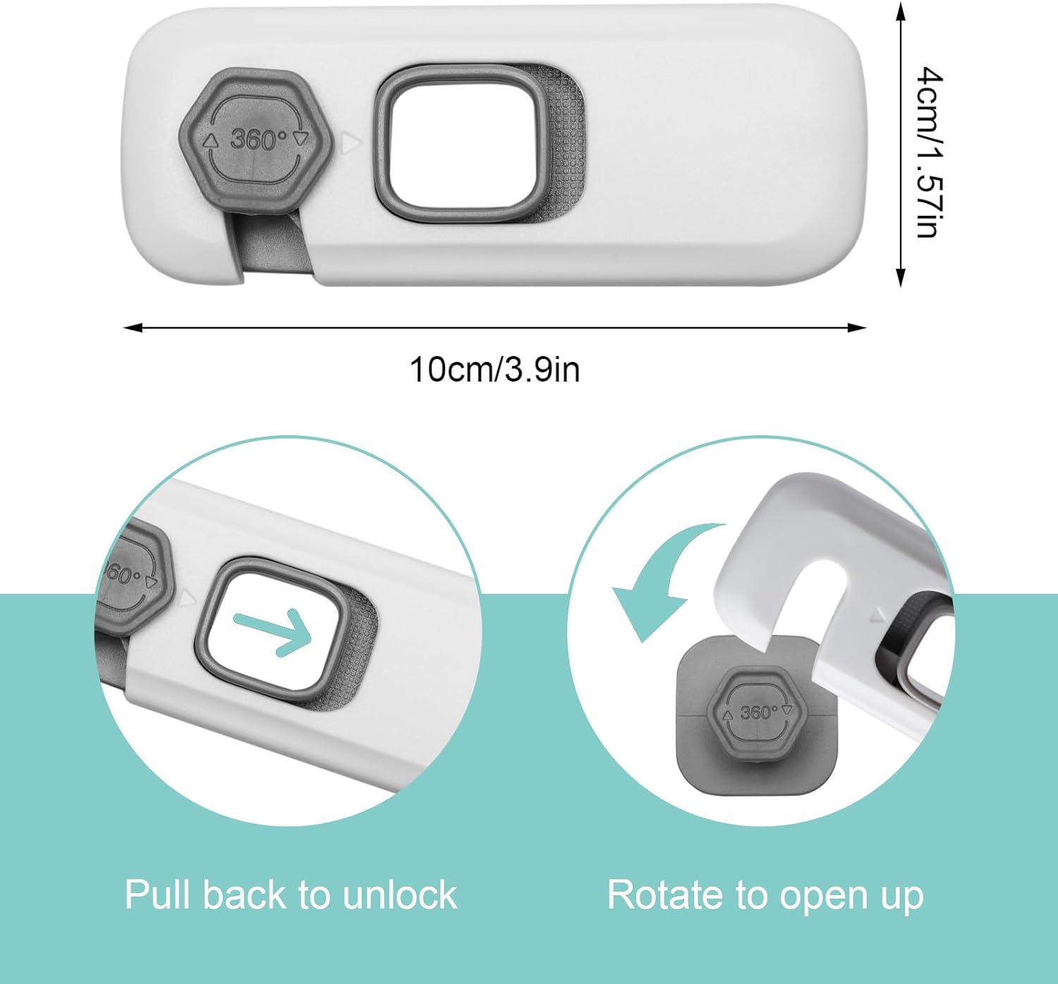 360° Rotatable Child Safety Locks for Fridge & Cabinets