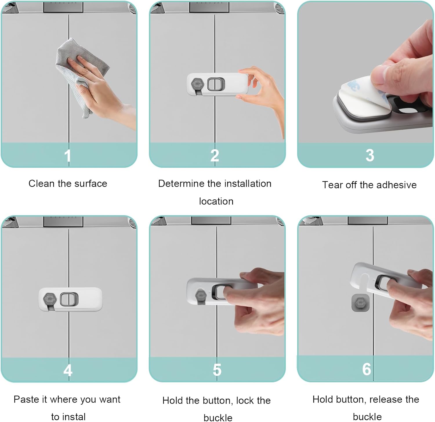 360° Rotatable Child Safety Locks for Fridge & Cabinets