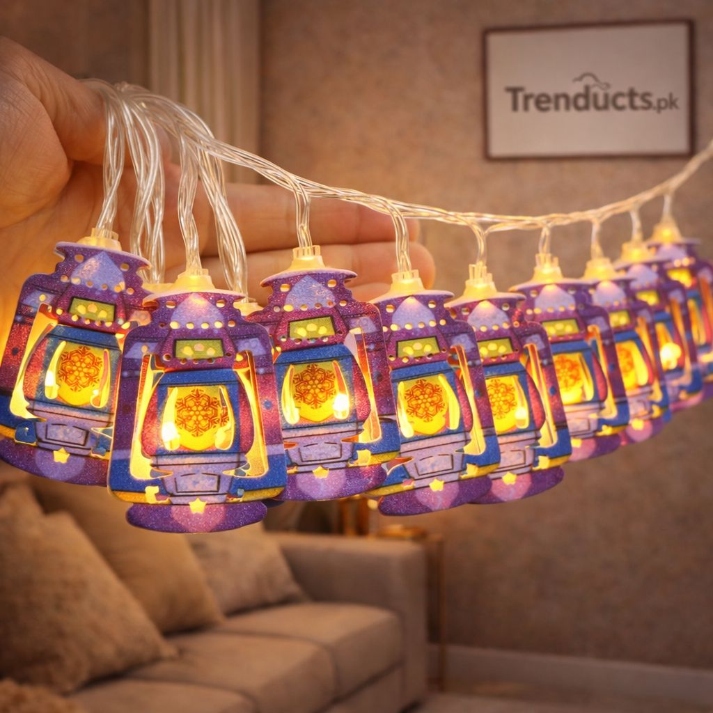 Ramadan LED Moon & Lantern String Lights - Festive Glow