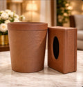 Premium Leatherette Tissue Dispenser With Dustbin