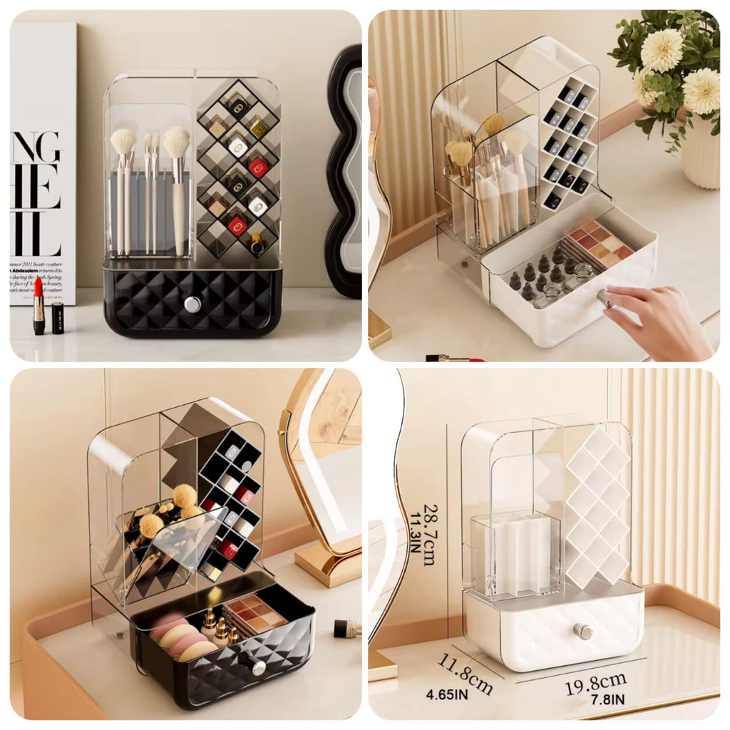 Multi-Purpose Large-Capacity Makeup Brush & Lipstick Storage Organizer (Random Color)