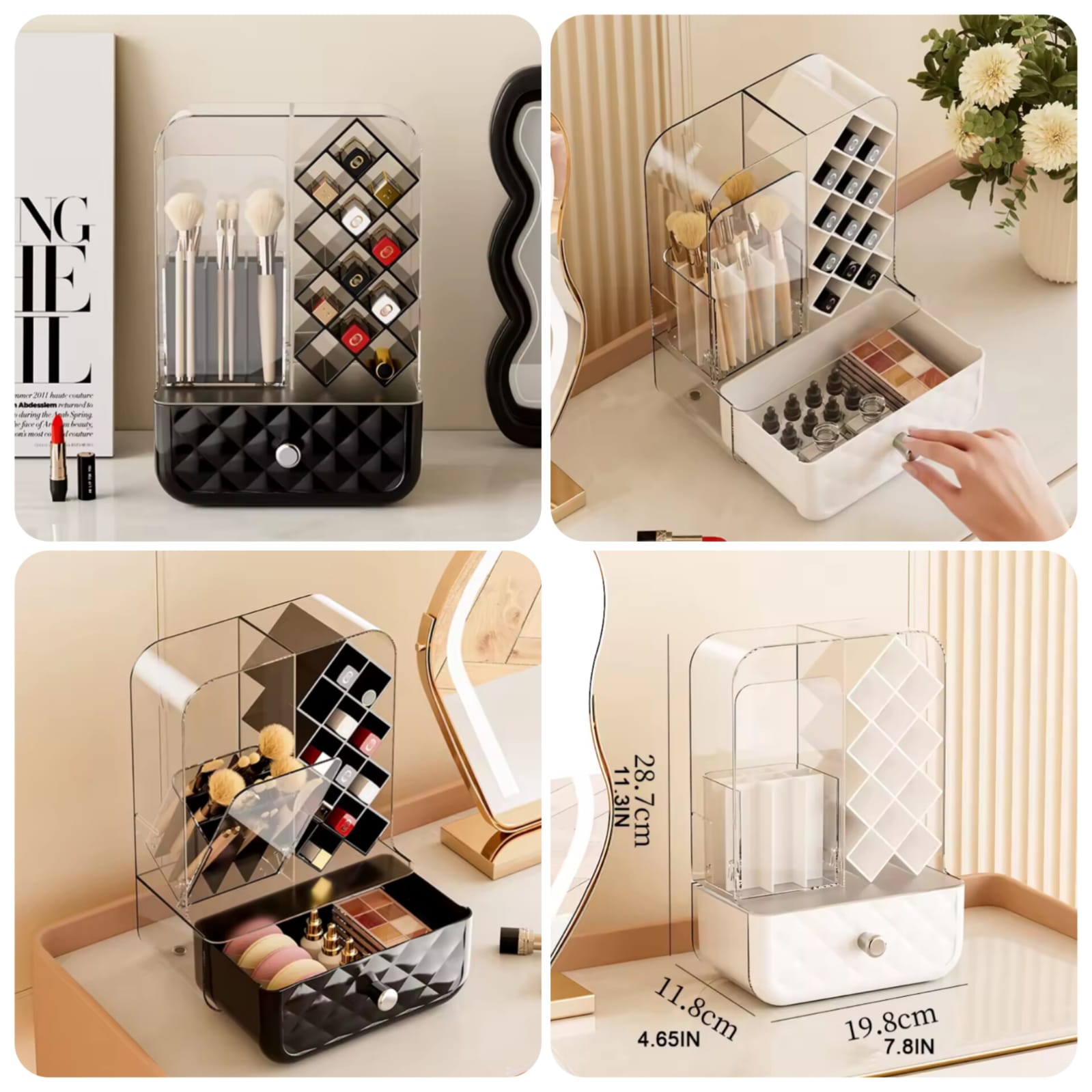 Multi-Purpose Large-Capacity Makeup Brush & Lipstick Storage Organizer (Random Color)