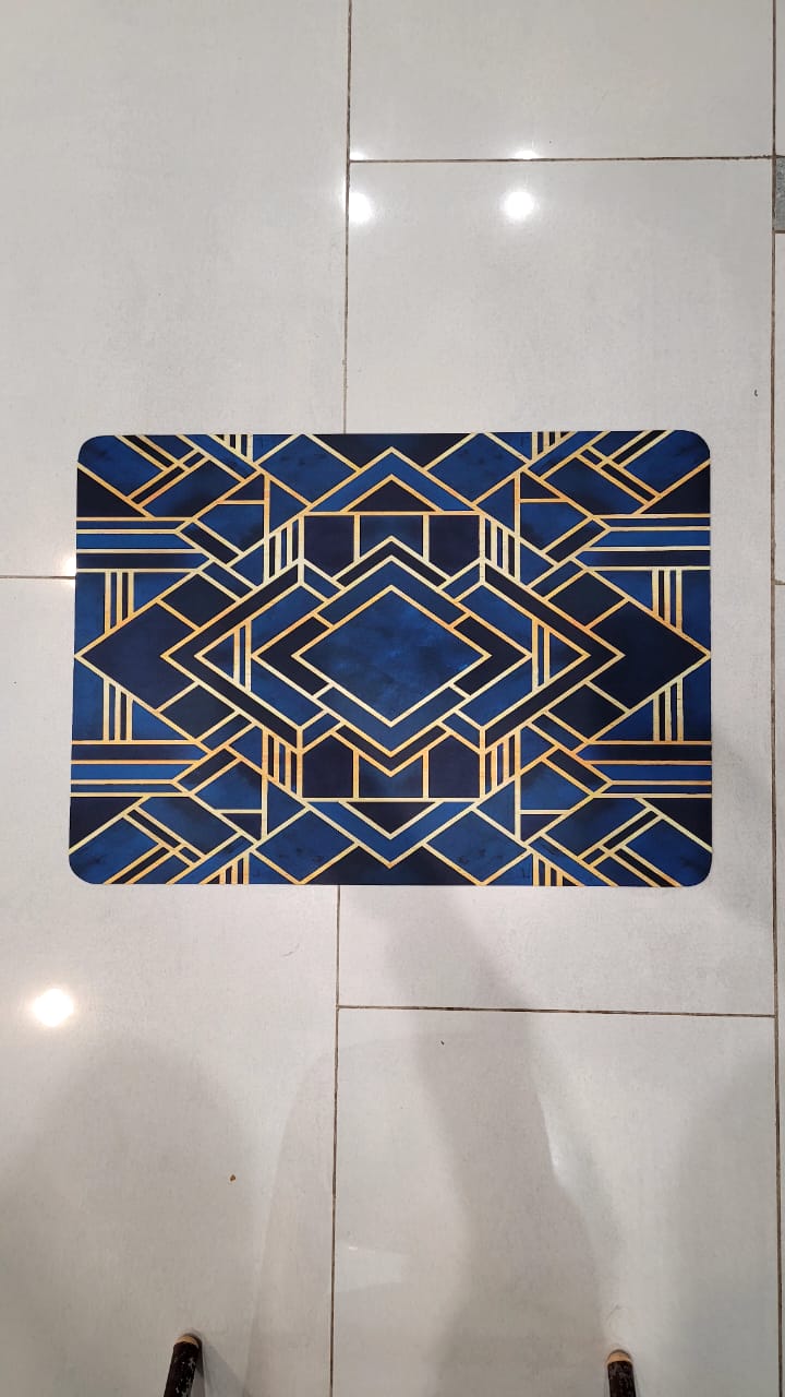 Modern Square-Edge Quick-Dry Bathroom Mat – Super Absorbent Anti-Slip Floor Rug