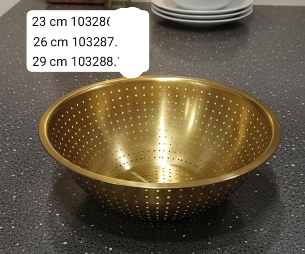 Golden Stainless Steel Strainer Bowl | Heavy Duty