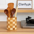 Bamboo Kitchen Utensil Holder – Natural Wood