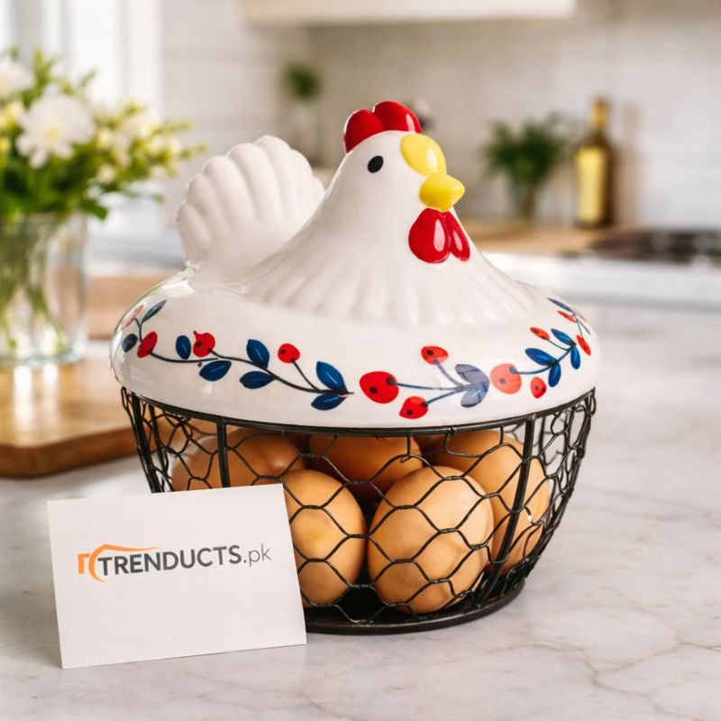 Chicken Egg Basket & Wire Mesh Storage