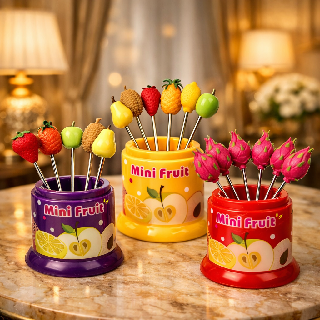 Rainbow Prism – 6Pcs Creative Fruit Fork Set