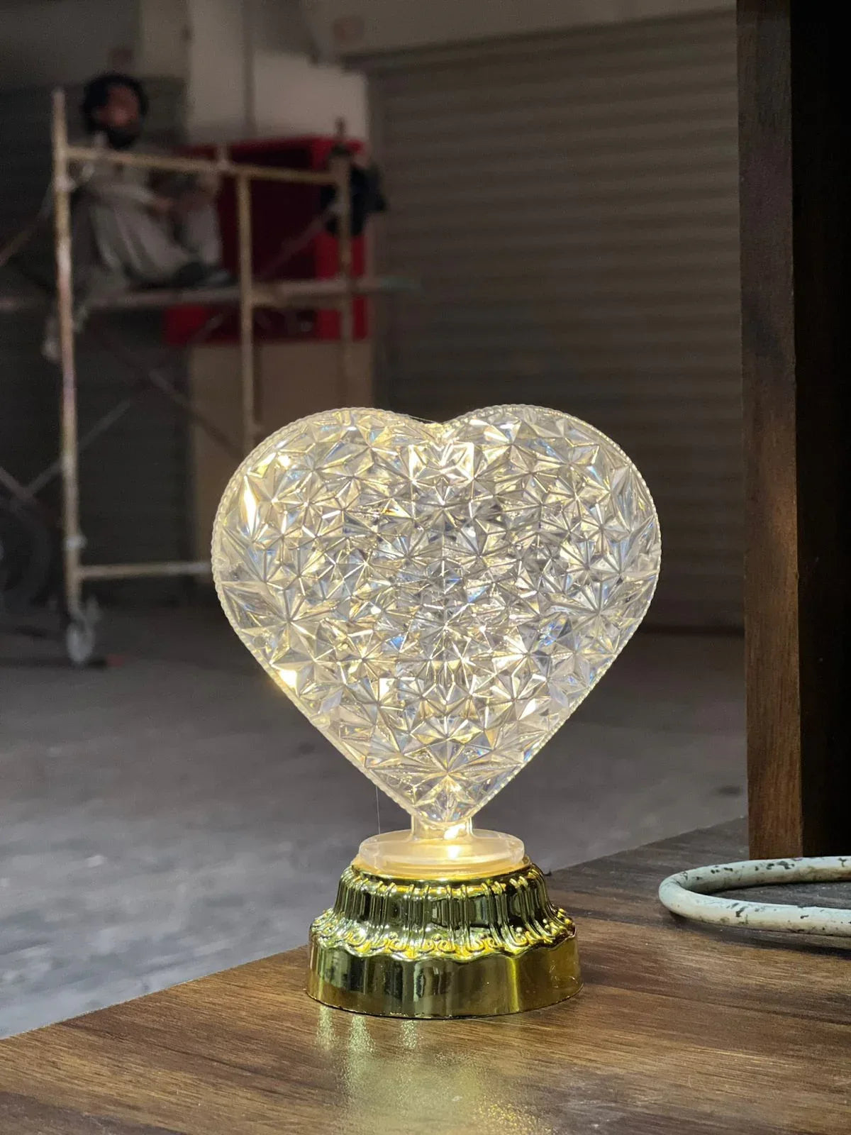 Crystal Heart LED Lamp – Small Decorative Night Light