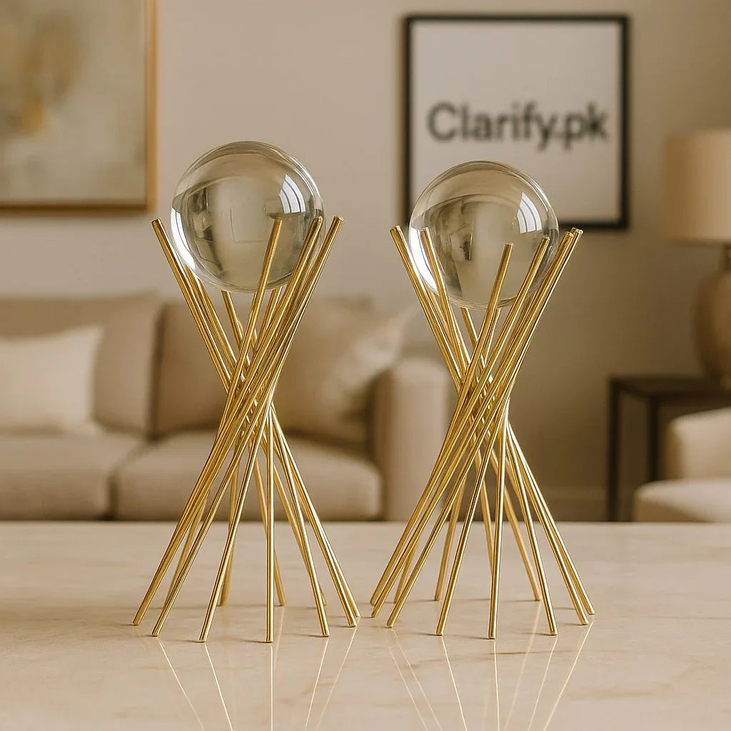 Luxury Gold Crystal Ball Table Decor – Elegant Accent