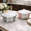 2-Piece Microwave-Safe Serving Bowl Set with Lids