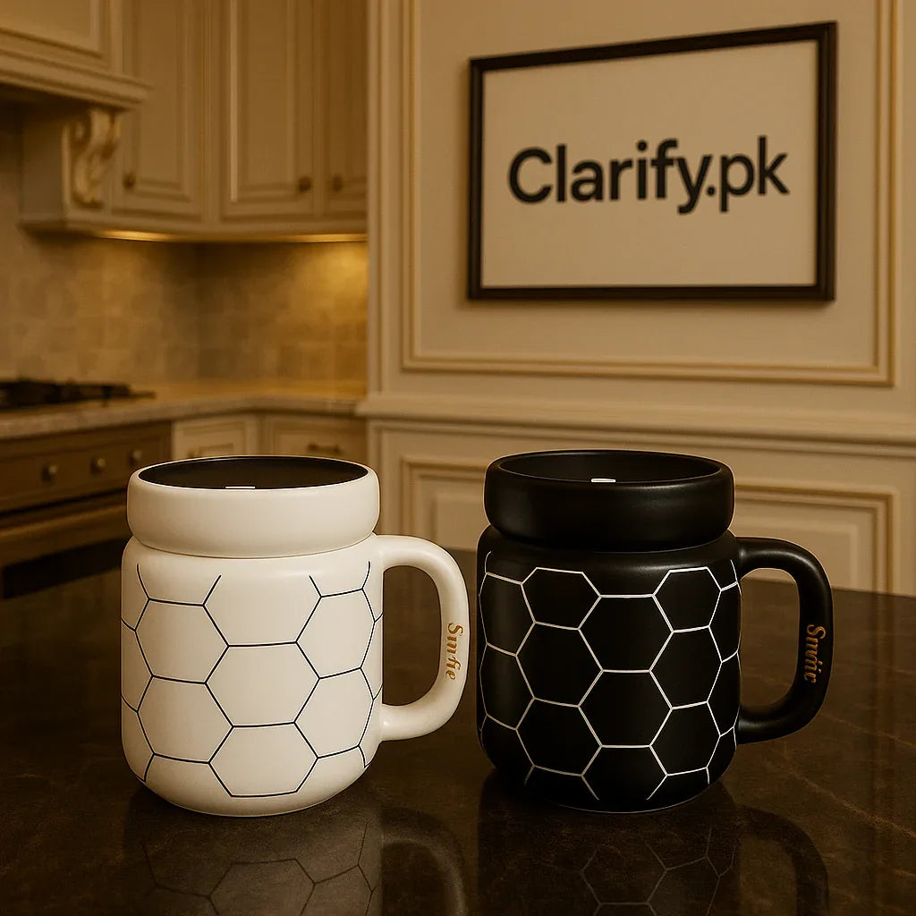 Geometric Ceramic Mug – Modern Textured Coffee & Tea Cup