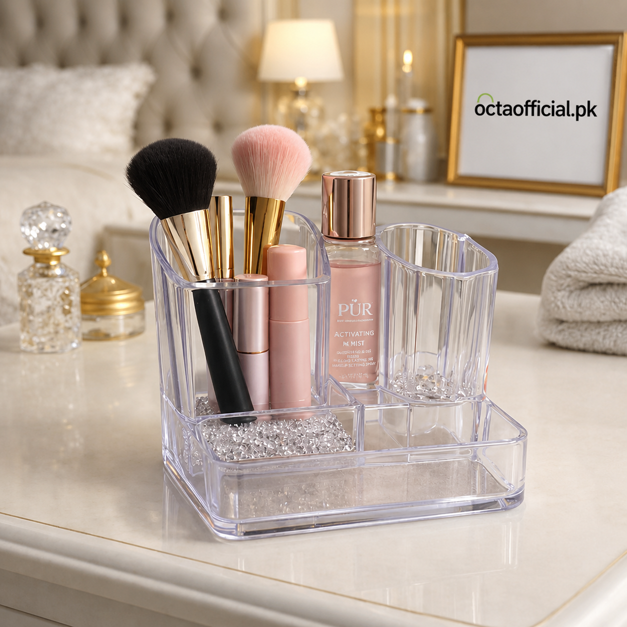 3-Portion Acrylic Multi-Purpose Organizer (Random Design)