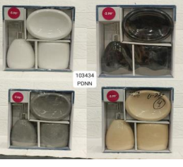 Modern 3-Piece Ceramic Bathroom Accessory Set (Random color)