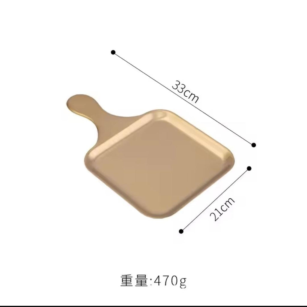 Premium Heavy-Quality Stainless Steel Golden Serving Tray