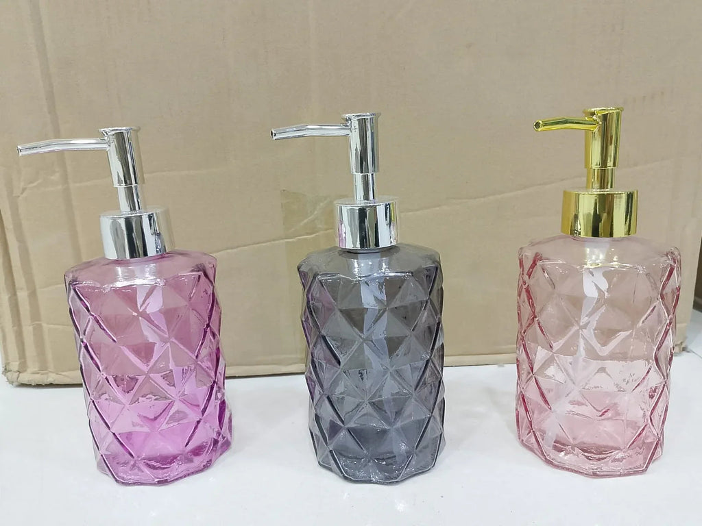 Luxury Faceted Soap Dispenser – Premium Bathroom & Kitchen Counter Decor (each)