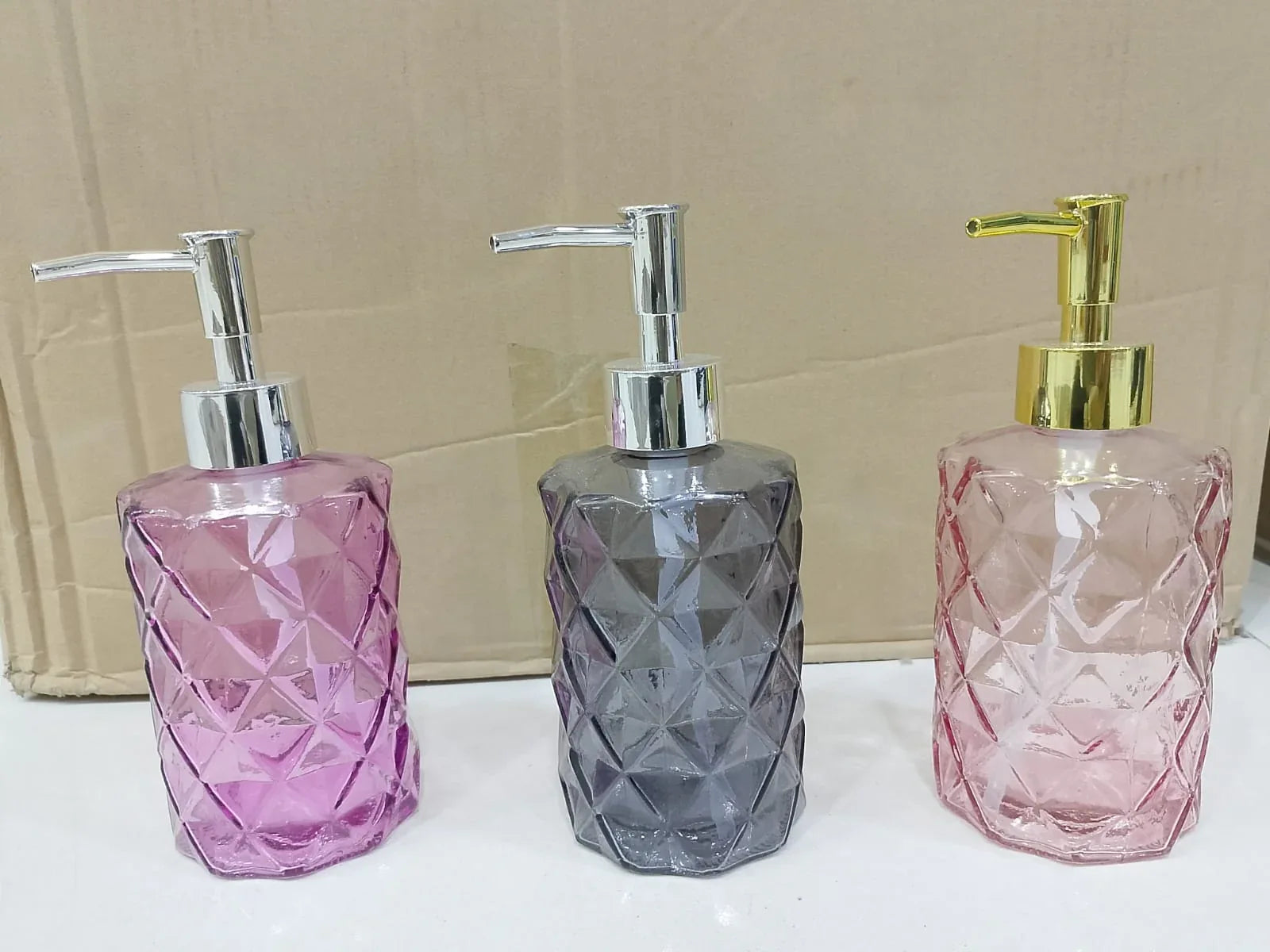 Luxury Faceted Soap Dispenser – Premium Bathroom & Kitchen Counter Decor (each)