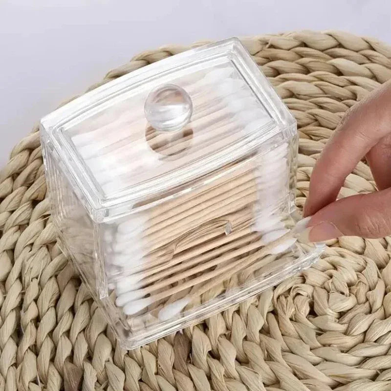 Acrylic Cotton Swab Storage Box – Clear Organizer