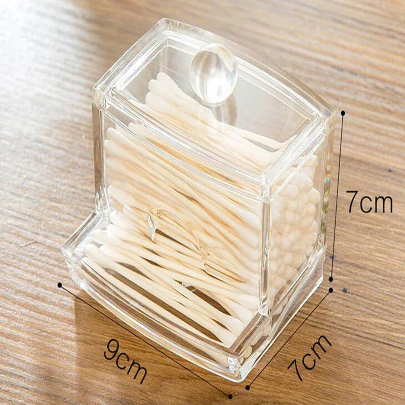 Acrylic Cotton Swab Storage Box – Clear Organizer