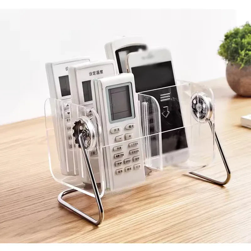 Acrylic Remote Control Holder with Multiple Compartments