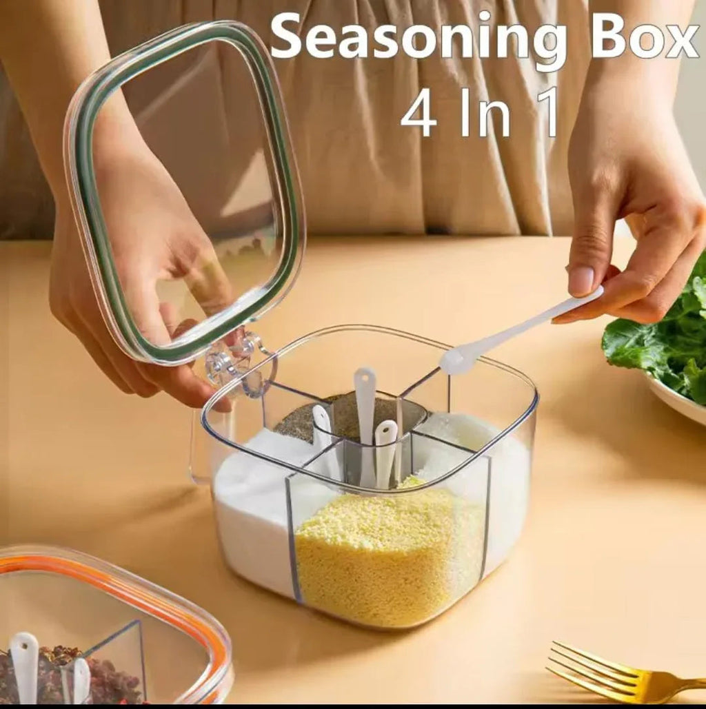 Acrylic Spice Organizer 4 Compartment Box