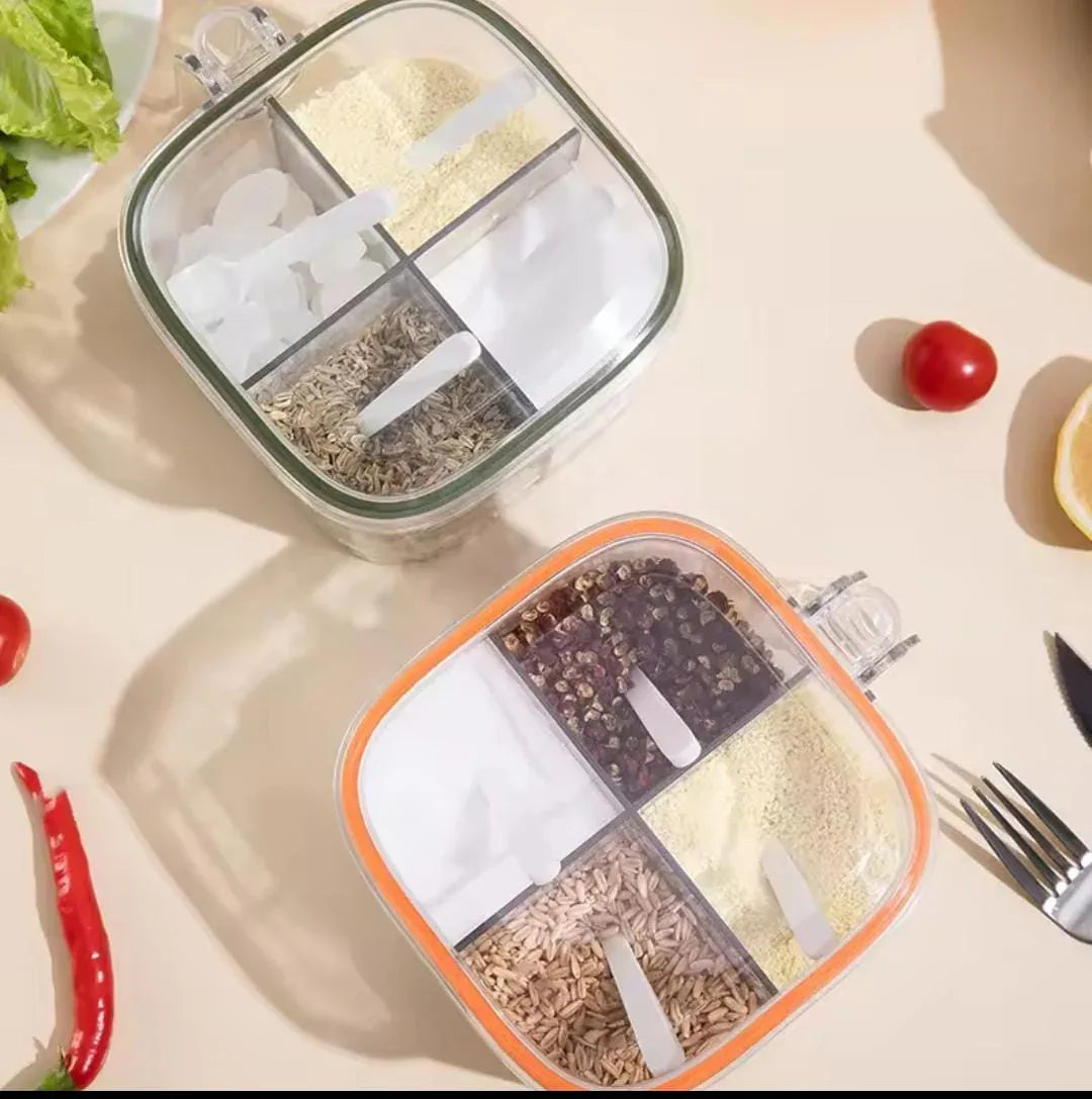 Acrylic Spice Organizer 4 Compartment Box