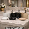 Modern 3-Piece Ceramic Bathroom Accessory Set (Random color)