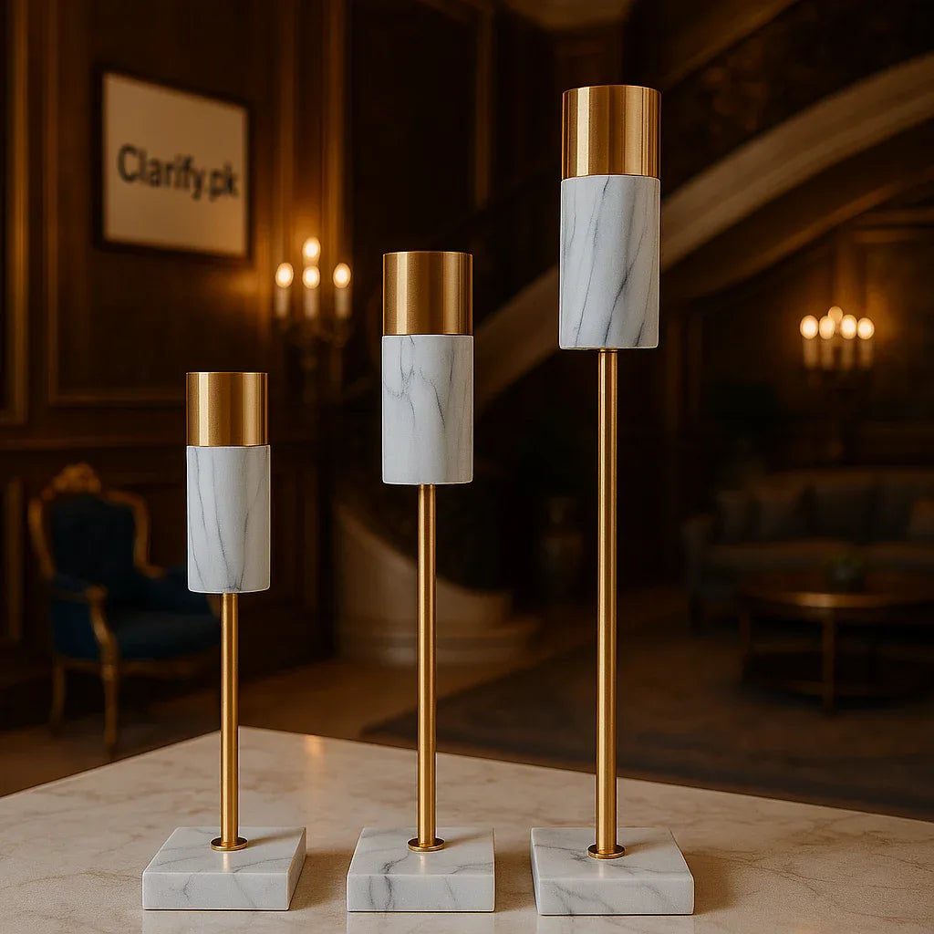 3pcs Marble Shade Candle Set – Elegant Home Décor