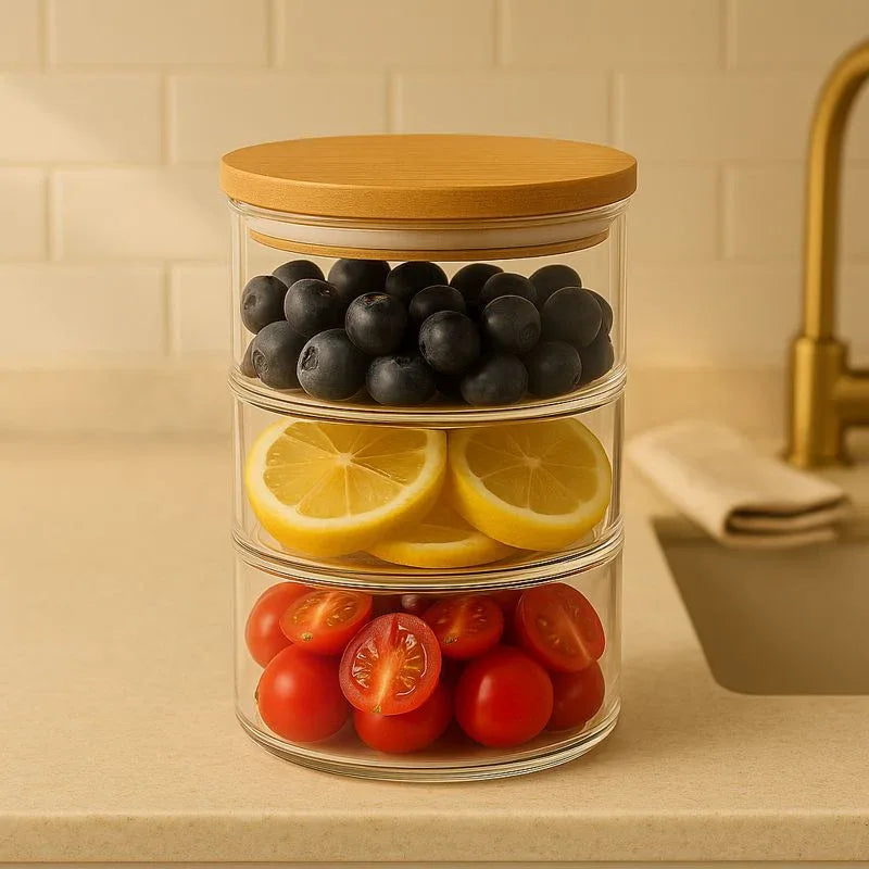 3-Layer Glass Food Container – Airtight Meal Storage