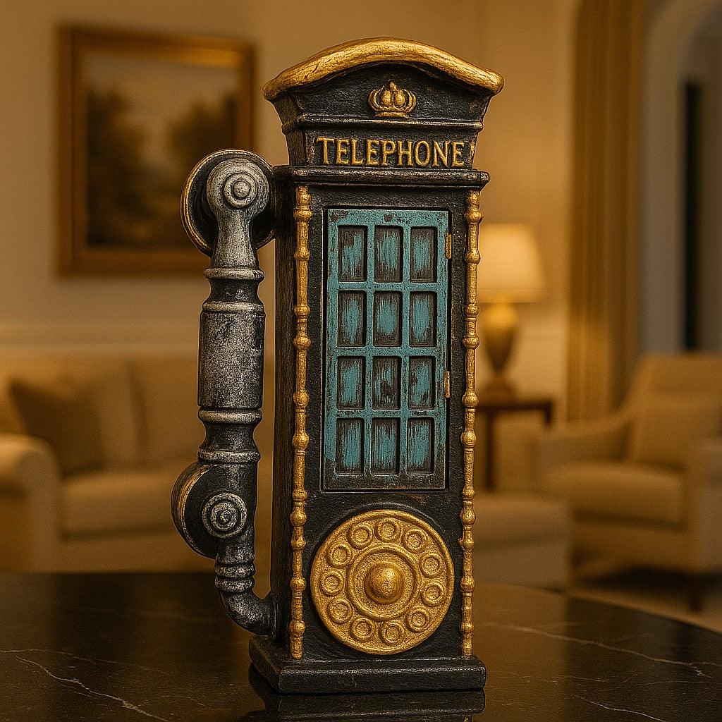 Vintage Telephone Booth Table Decor – Classic Retro Home Accent