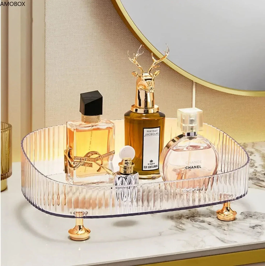 Transparent Dresser Storage Box with Gold Legs