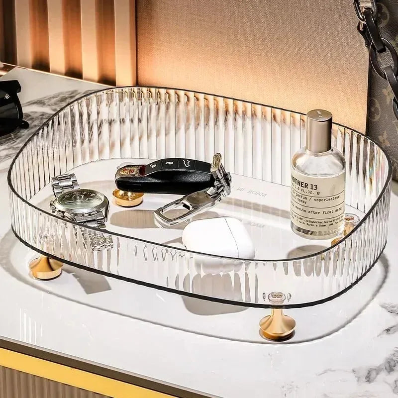 Transparent Dresser Storage Box with Gold Legs