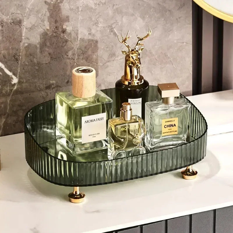 Transparent Dresser Storage Box with Gold Legs
