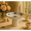 Angela Blue Rose Porcelain Pedestal Bowl